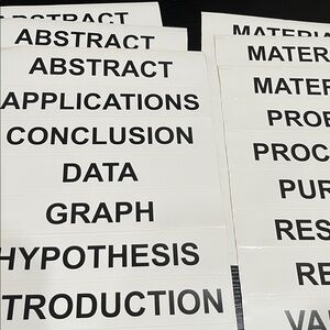 Science Header for teachers this Stickers are Bold Black Text